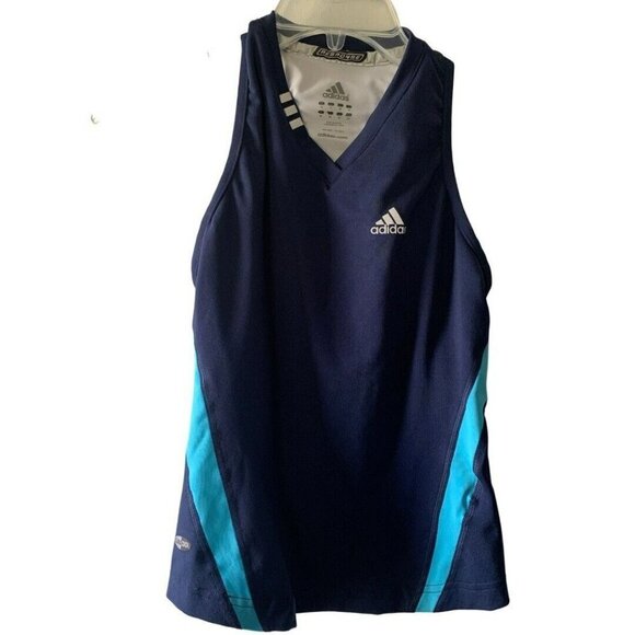 adidas womens tank top small Navy Shelf Bra - Picture 1 of 5